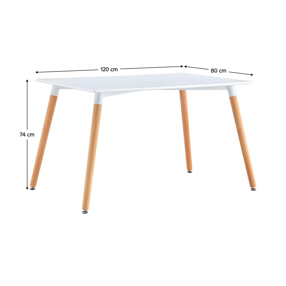 Étkezőasztal, fehér/bükk, 120x80 cm, DIDIER 5 NEW Étkezőasztal, fehér/bükk, 120x80 cm, DIDIER 5 NEW