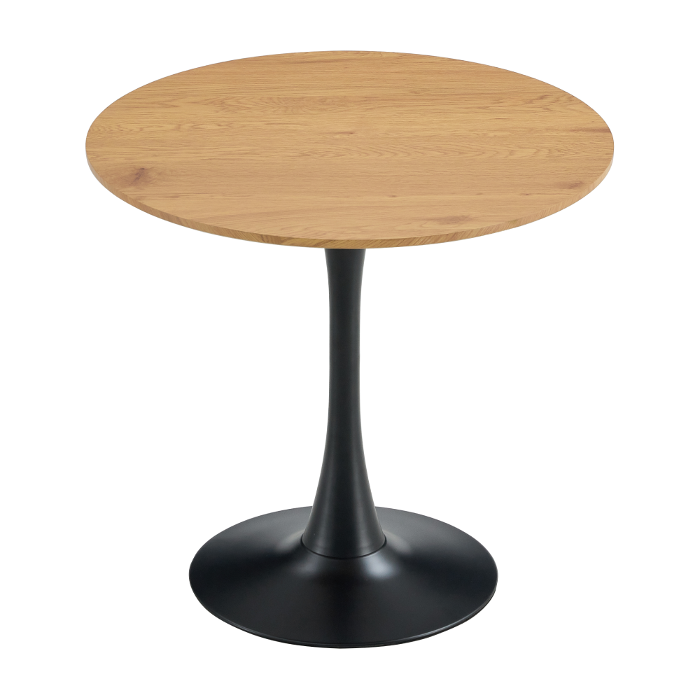 Étkezőasztal, tölgy/fekete, átmérő 80 cm, REVENTON NEW Étkezőasztal, tölgy/fekete, átmérő 80 cm, REVENTON NEW