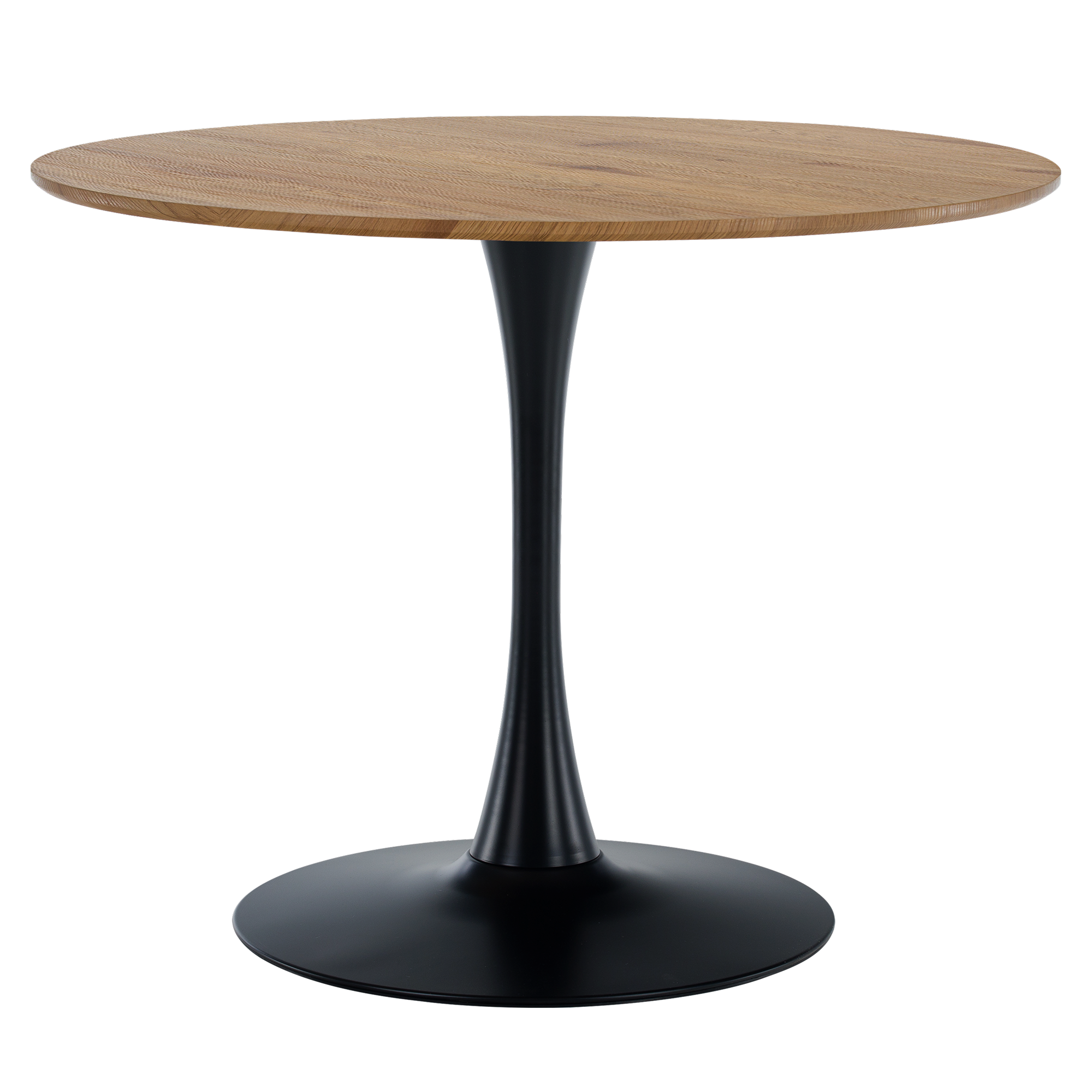 Jídelní stůl, kulatý, dub/černá, průměr 110 cm, REVENTON NEW