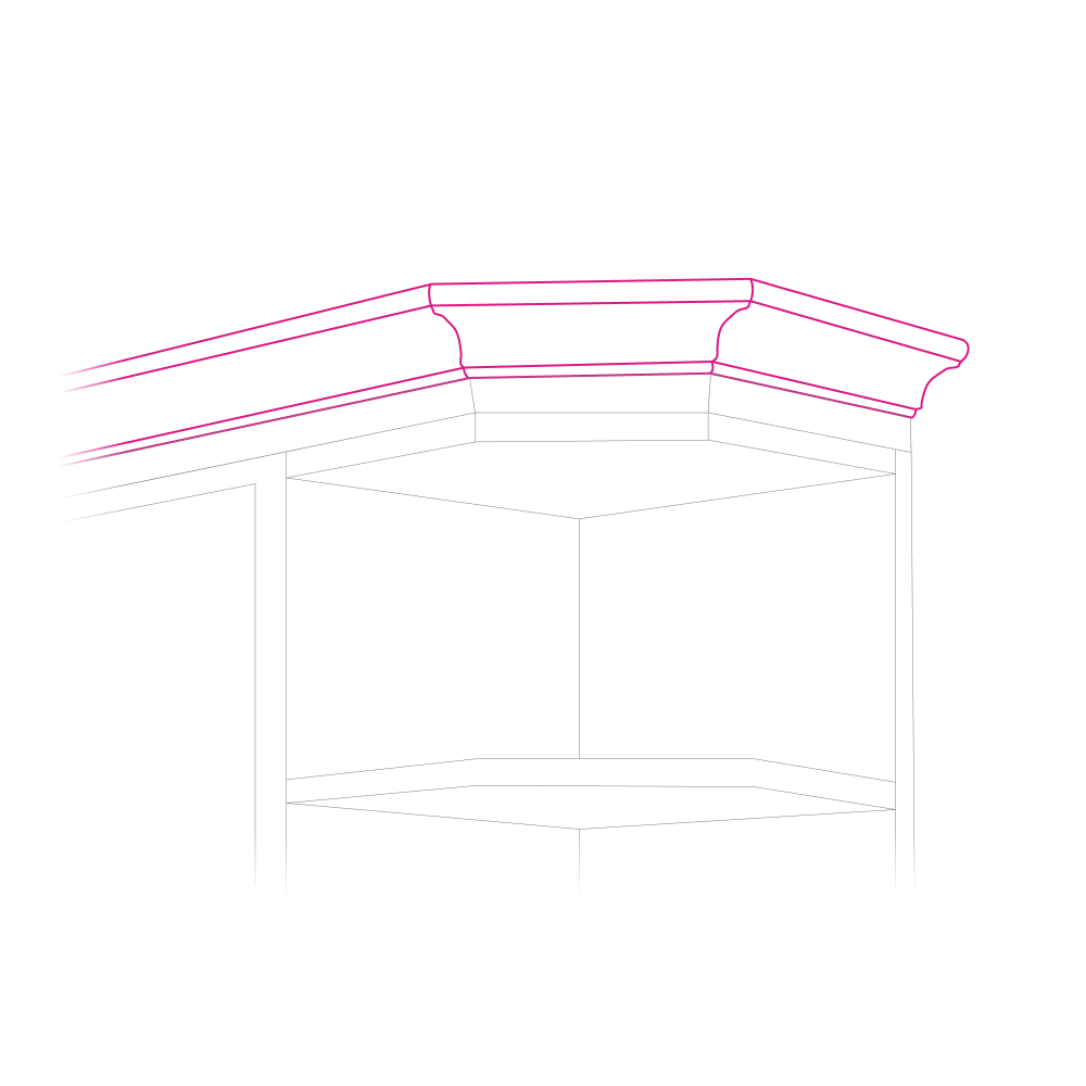 Korona/díszléc a szekrényhez W60/60 LC, éger, Lora New MDF LC Klasik Korona/díszléc a szekrényhez W60/60 LC, éger, Lora New MDF LC Klasik