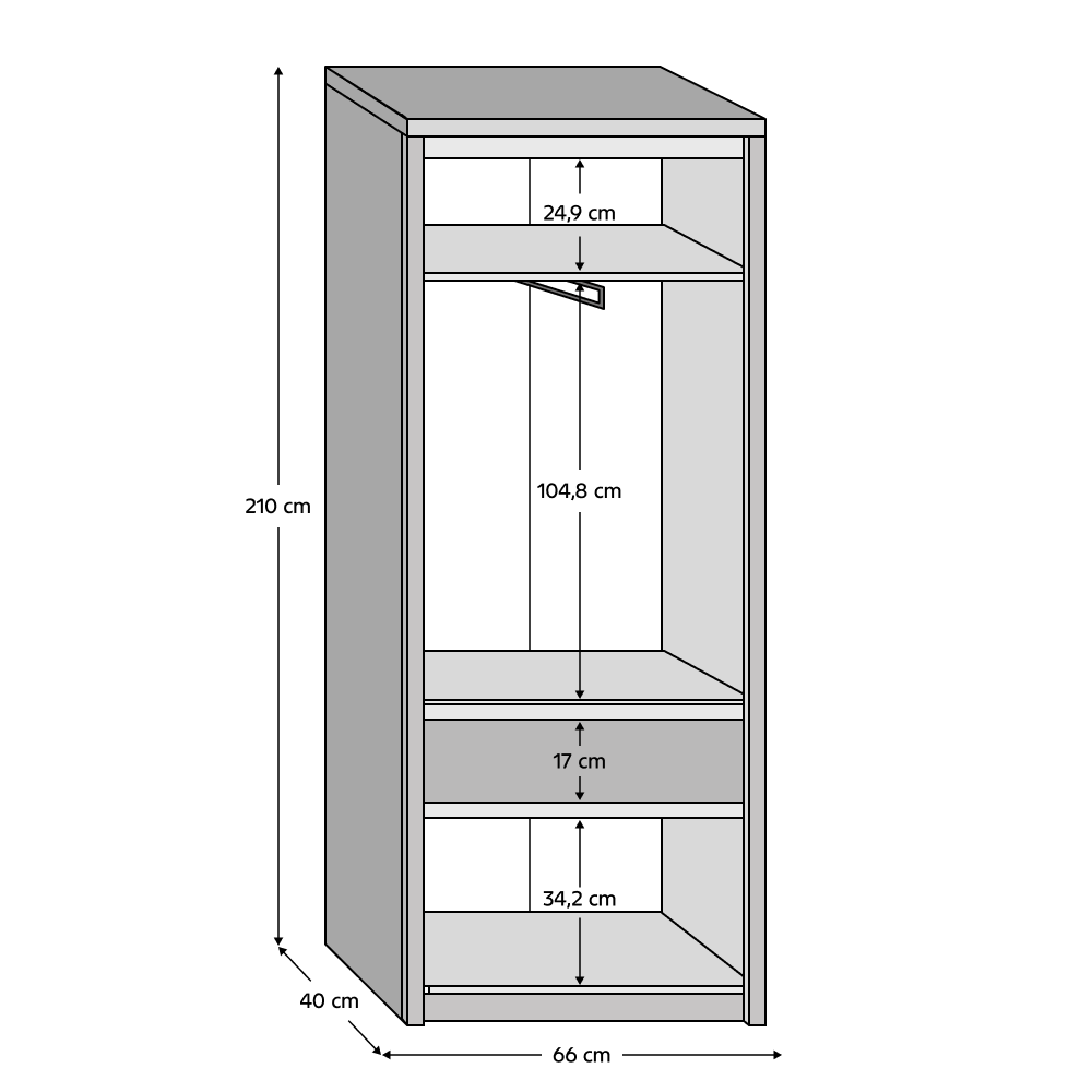 Akasztós szekrény 4D1S/70, sonoma tölgy, NORTY TYP 22 Akasztós szekrény 4D1S/70, sonoma tölgy, NORTY TYP 22