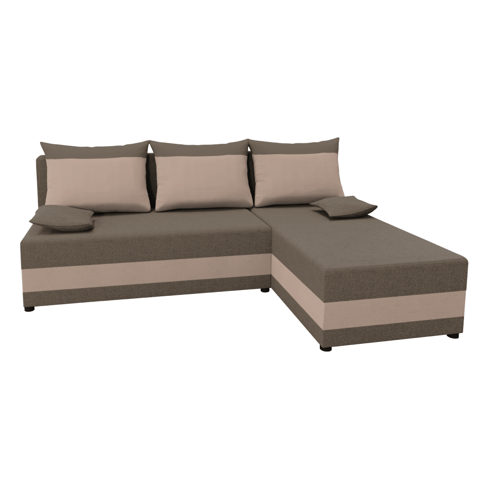 Univerzálna sedacia súprava, hnedá/béžová, PAGI ROH UNI