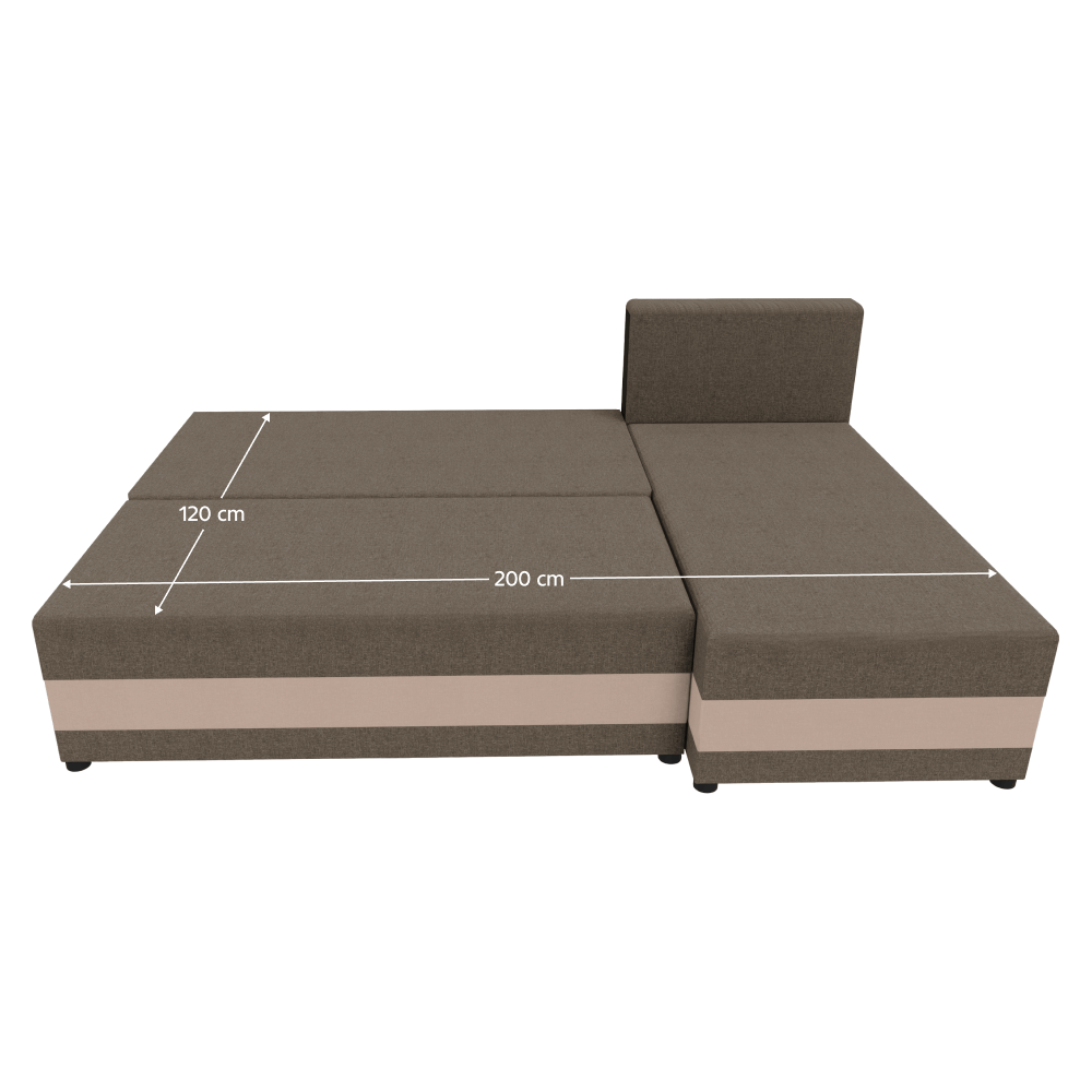 Univerzálna sedacia súprava, hnedá/béžová, PAGI ROH UNI