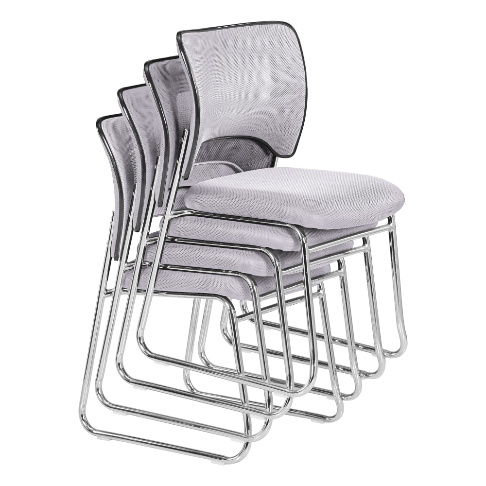 Rakásolható szék, szürke/króm, DELOS