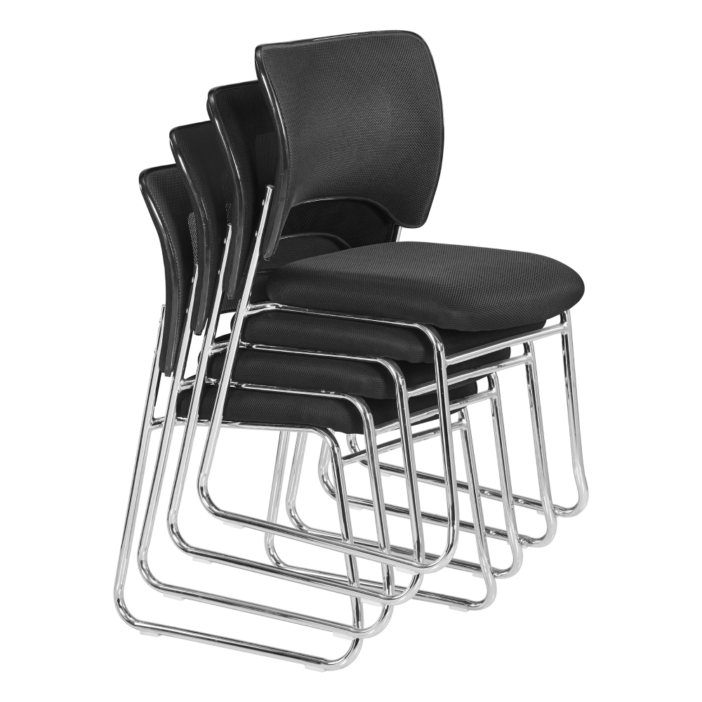 Rakásolható szék, fekete/króm, DELOS