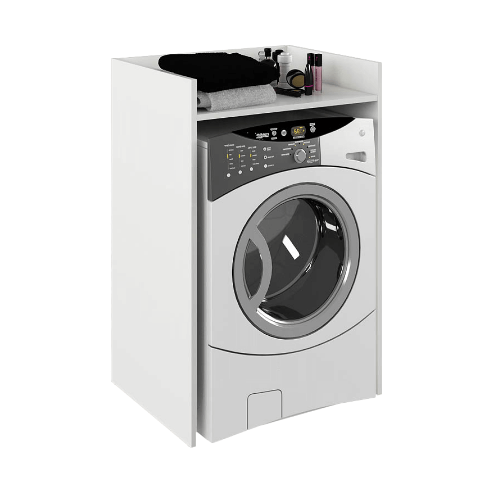 Szekrény mosógéphez, fehér, VOJTO