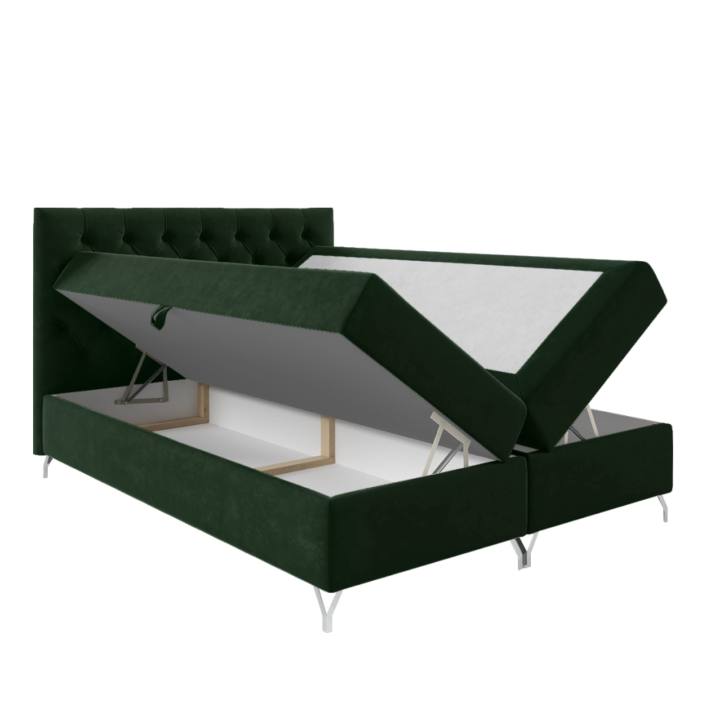 Boxspringová posteľ, 120x200, zelená látka Velvet, GULIETTE + darček