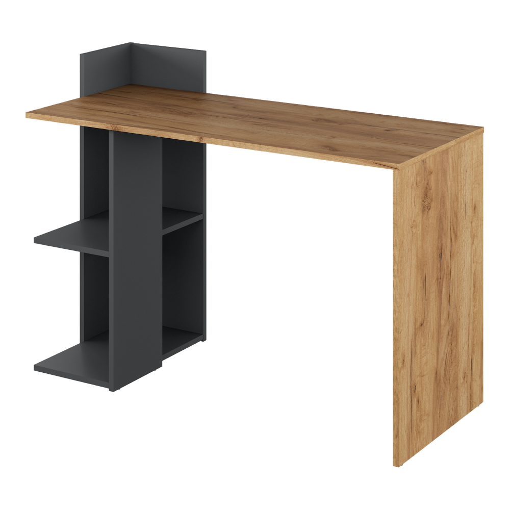 Számítógépasztal, tölgy craft arany/grafit, ZINO NEW Számítógépasztal, tölgy craft arany/grafit, ZINO NEW