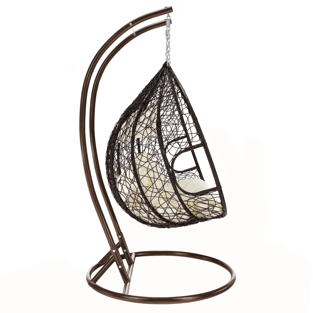 Függő dupla fotel, réz/barna/bézs, DALVEA 2 NEW