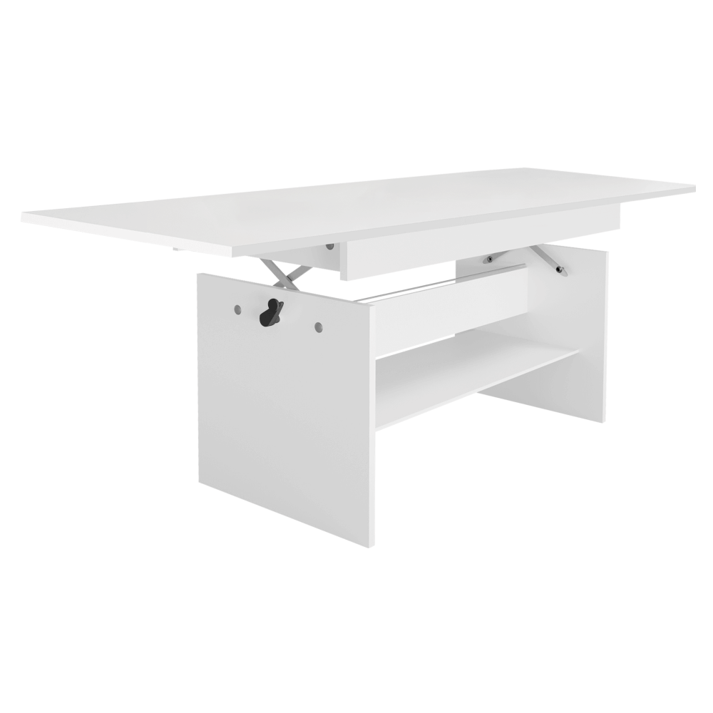 Jedálenský/konferenčný rozkladací stôl, biela, 120/160x70 cm, LAVKO NEW