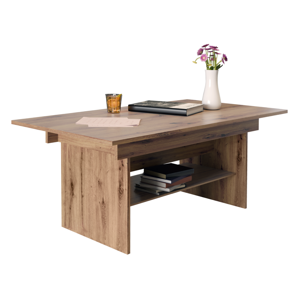 Jedálenský/konferenčný rozkladací stôl, dub artisan, 120/160x70 cm, LAVKO NEW