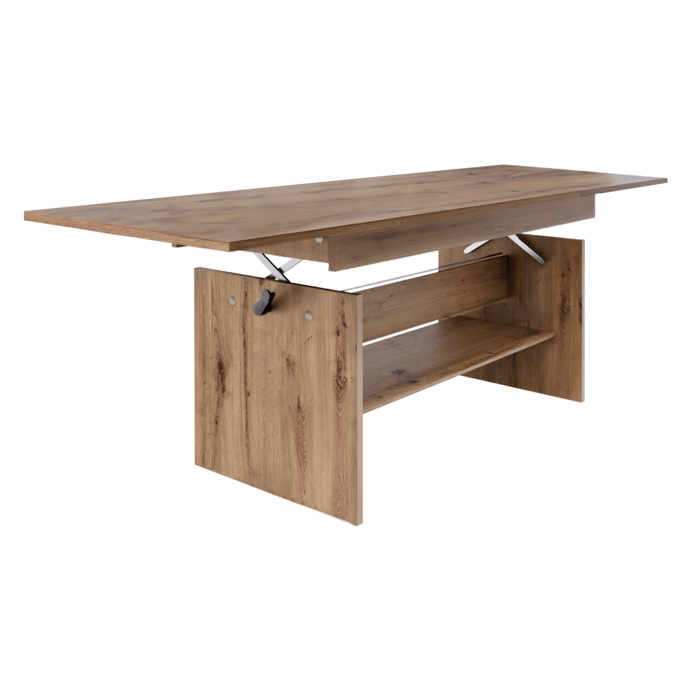Jedálenský/konferenčný rozkladací stôl, dub artisan, 120/160x70 cm, LAVKO NEW