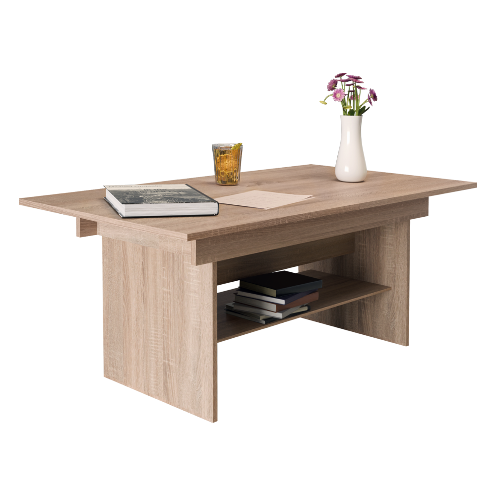 Jedálenský/konferenčný rozkladací stôl, dub sonoma, 120/160x70 cm, LAVKO NEW