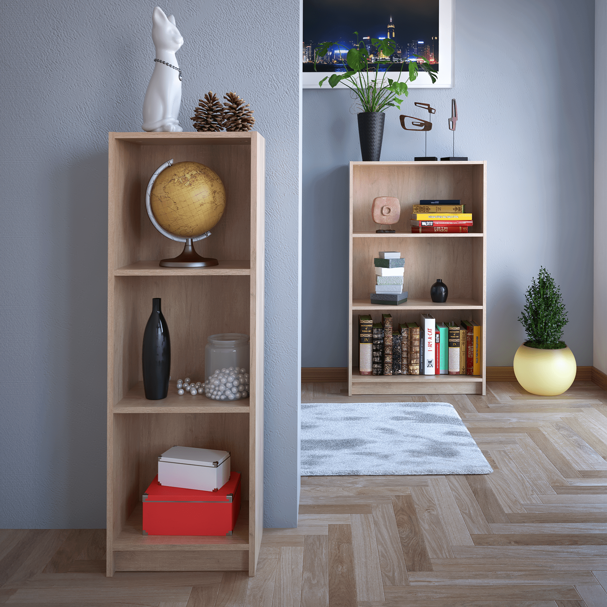 Regál, dub sonoma, VIKI TYP 1