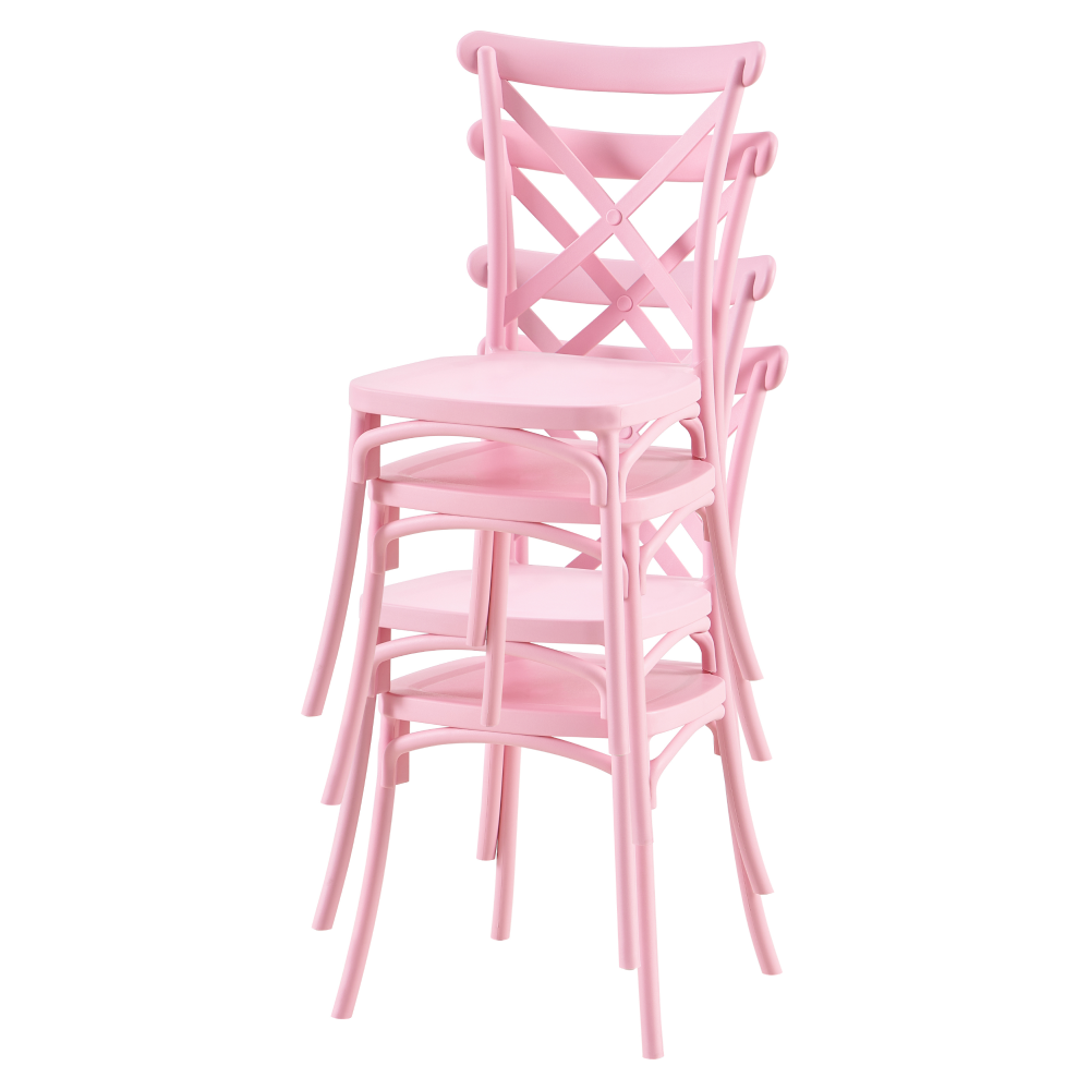 Rakásolható szék, rózsaszín, SAVITA