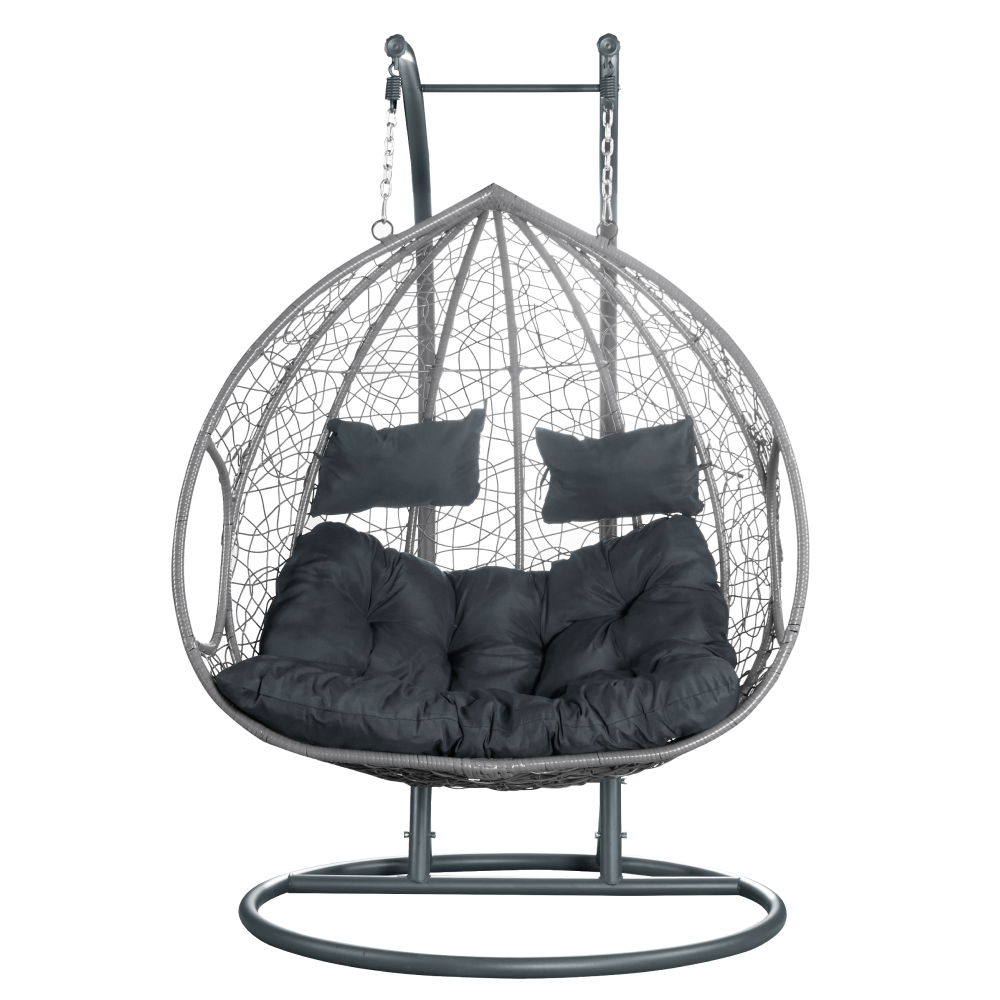 Dupla függőfotel, szürke, DELIA