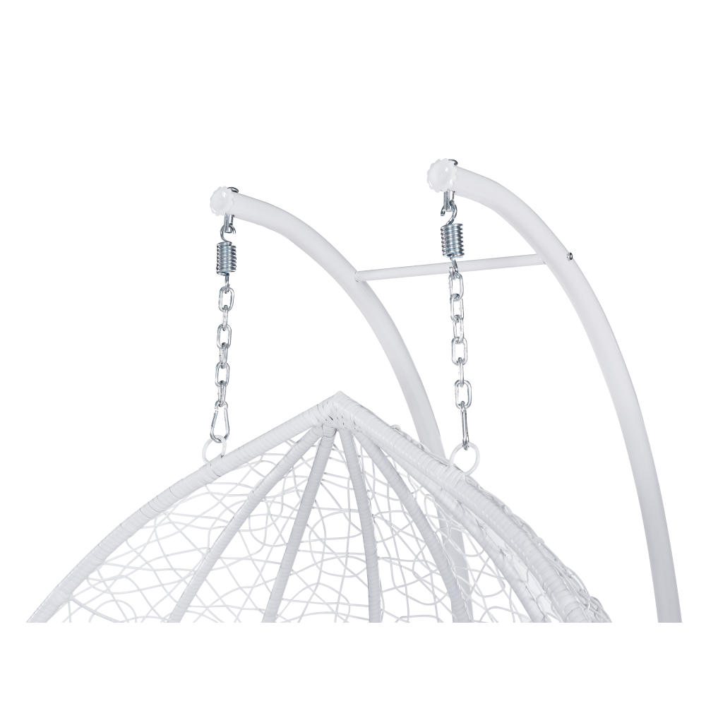 Dupla függőfotel, fehér/virágos minta, DELIA