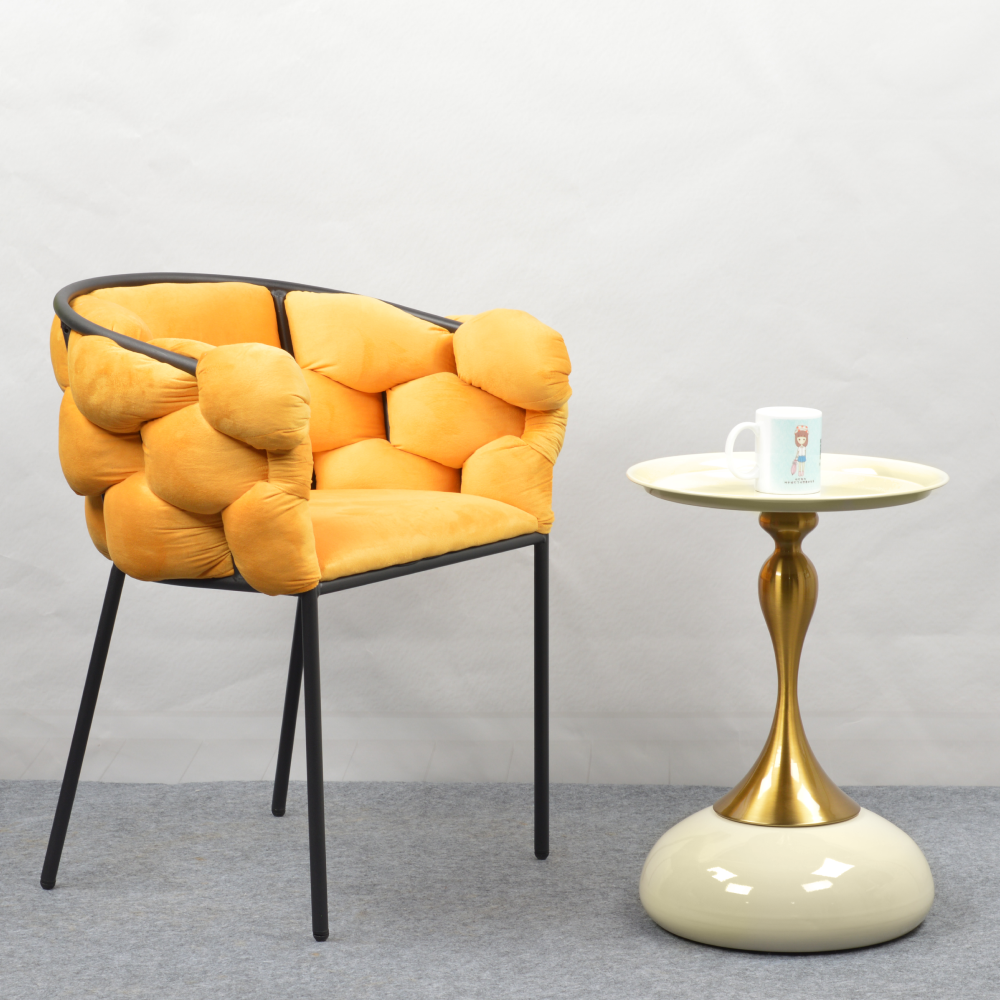 Jedálenské kreslo, žltá Velvet látka/čierna, DOROTA