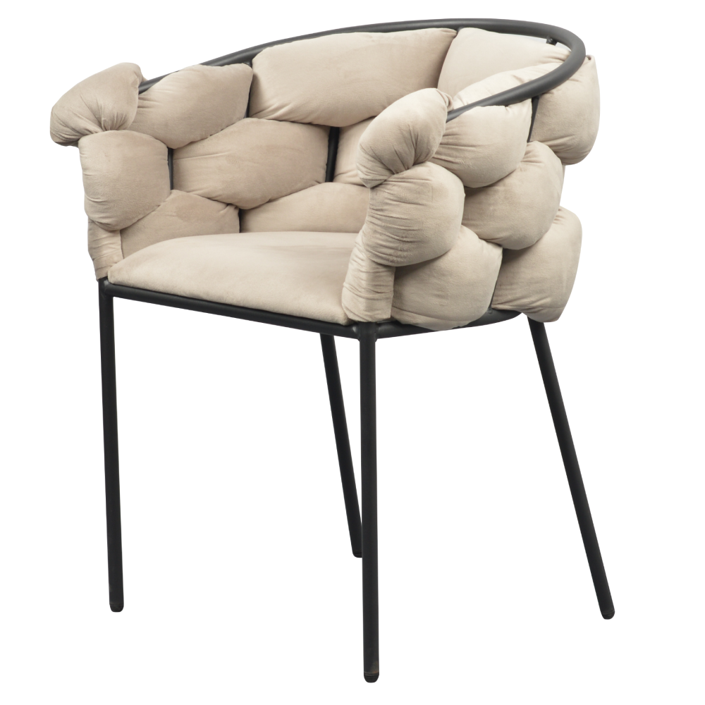 Jedálenské kreslo, sivohnedá Taupe Velvet látka/čierna, DOROTA