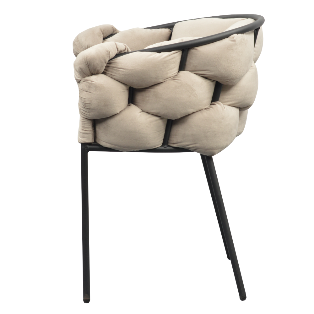 Jedálenské kreslo, sivohnedá Taupe Velvet látka/čierna, DOROTA