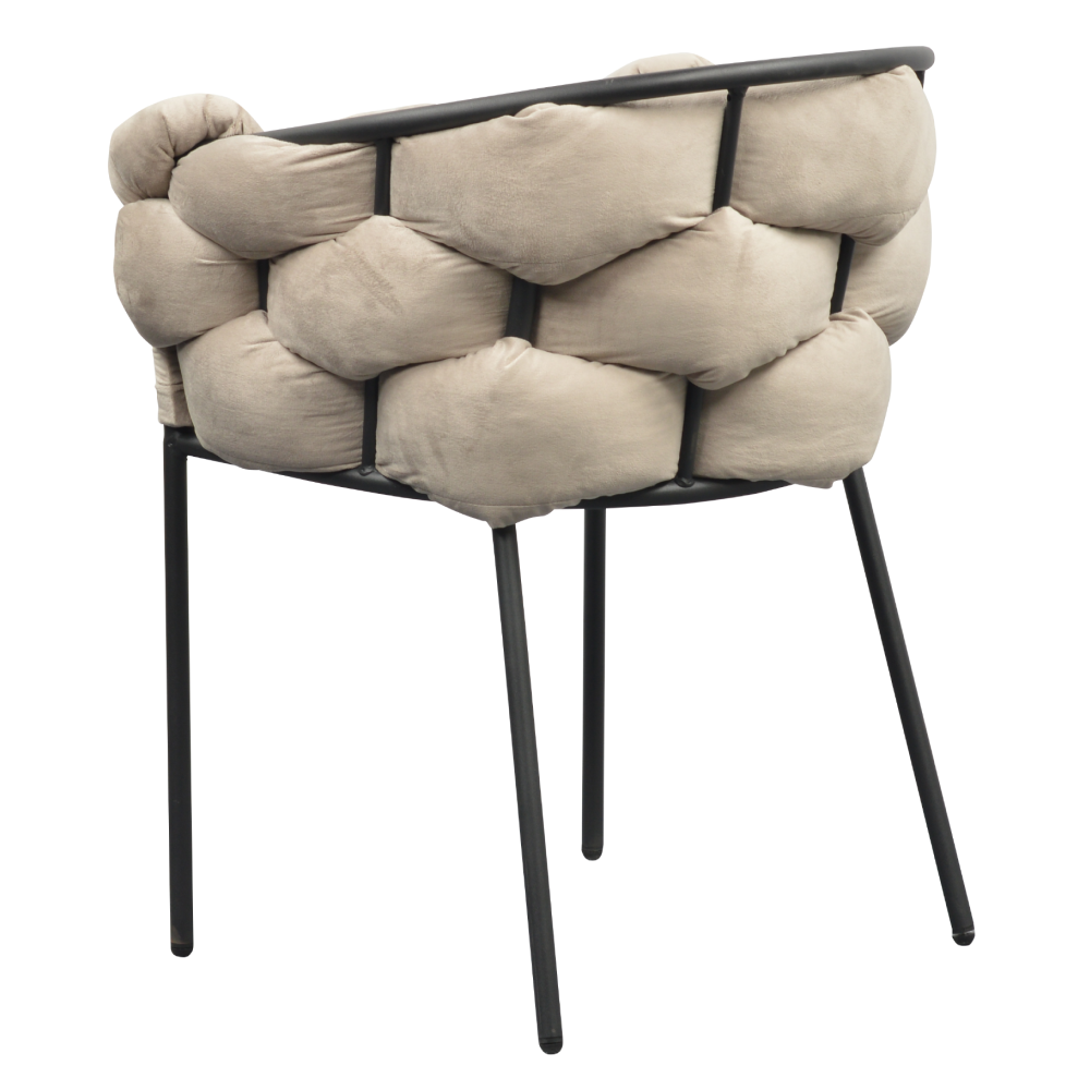 Jedálenské kreslo, sivohnedá Taupe Velvet látka/čierna, DOROTA