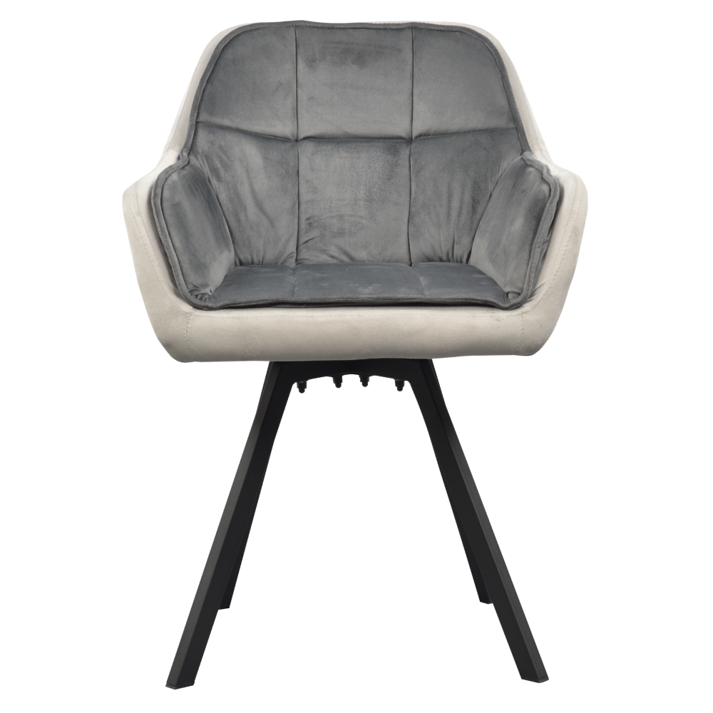 Otočné jedálenské kreslo, sivá Velvet látka, FLER