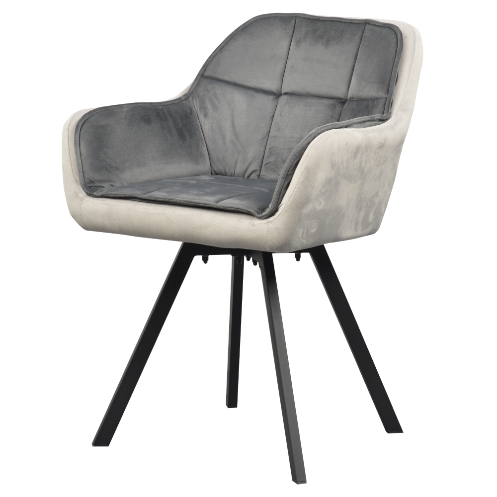 Otočné jedálenské kreslo, sivá Velvet látka, FLER