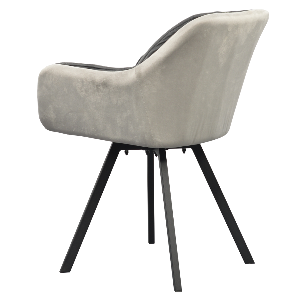 Otočné jedálenské kreslo, sivá Velvet látka, FLER