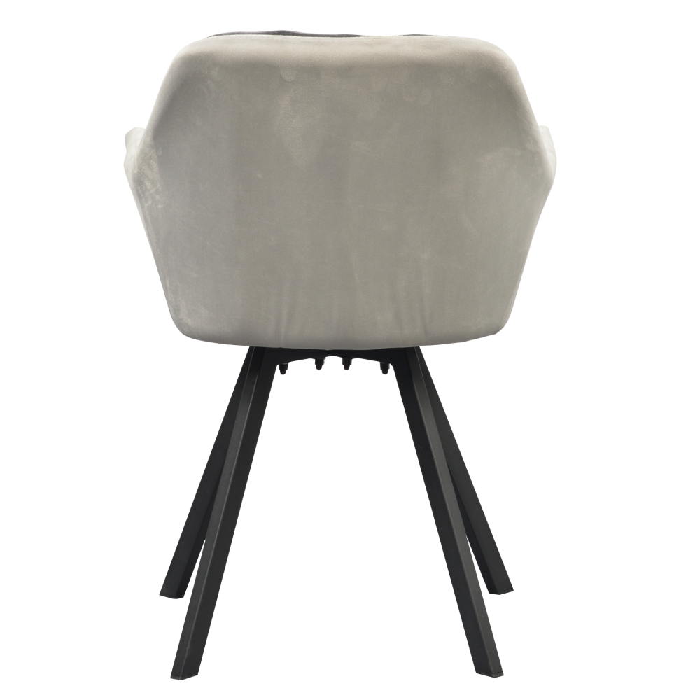 Otočné jedálenské kreslo, sivá Velvet látka, FLER