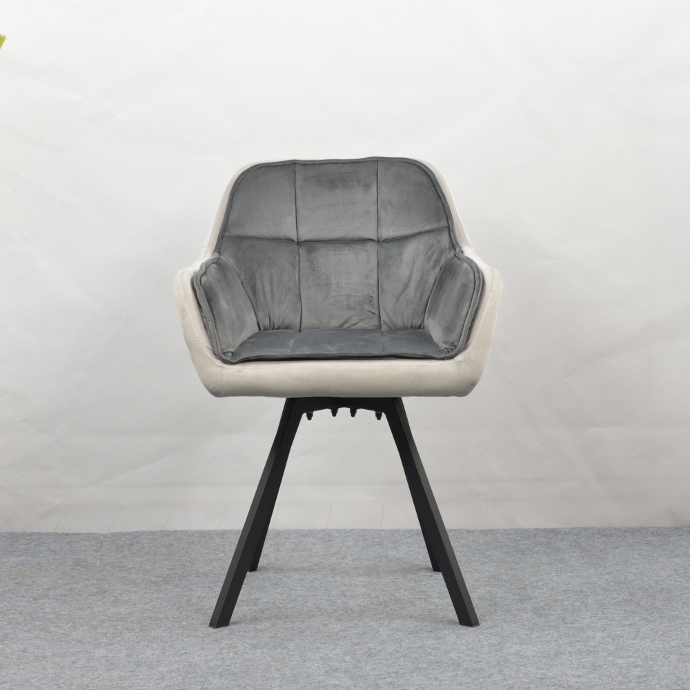 Otočné jedálenské kreslo, sivá Velvet látka, FLER