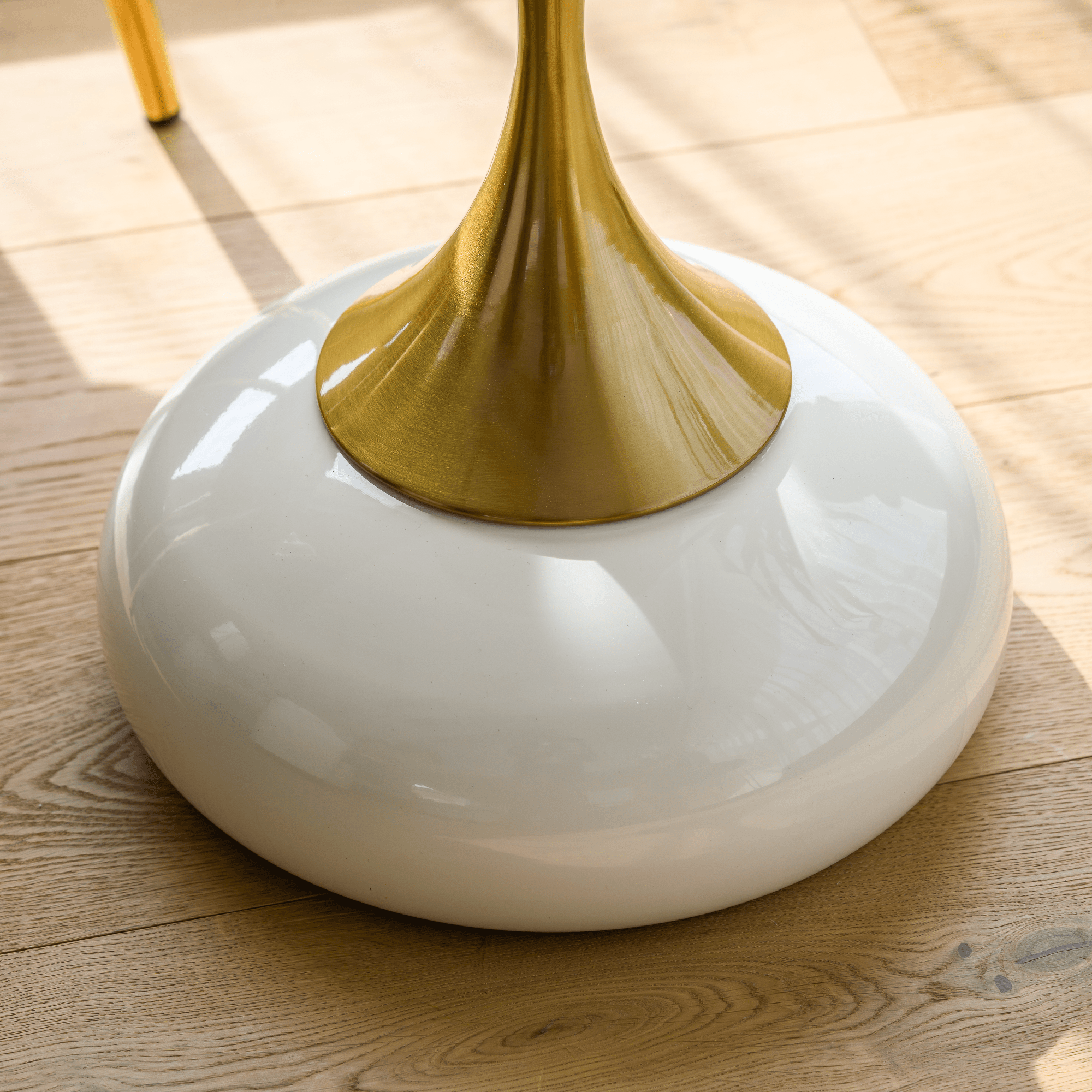 Kisasztal, fehér Ivory/arany, FEJ