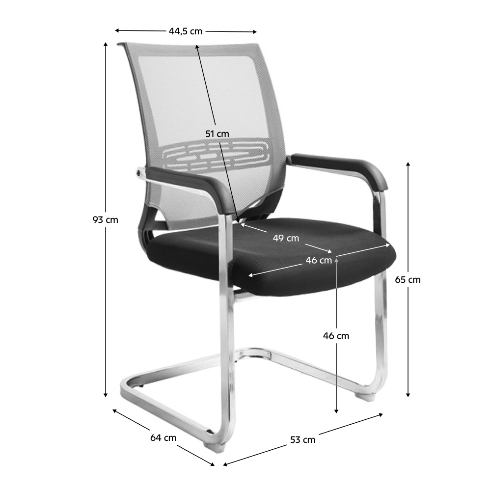 Tárgyalószék, fekete/szürke, FAJE Tárgyalószék, fekete/szürke, FAJE