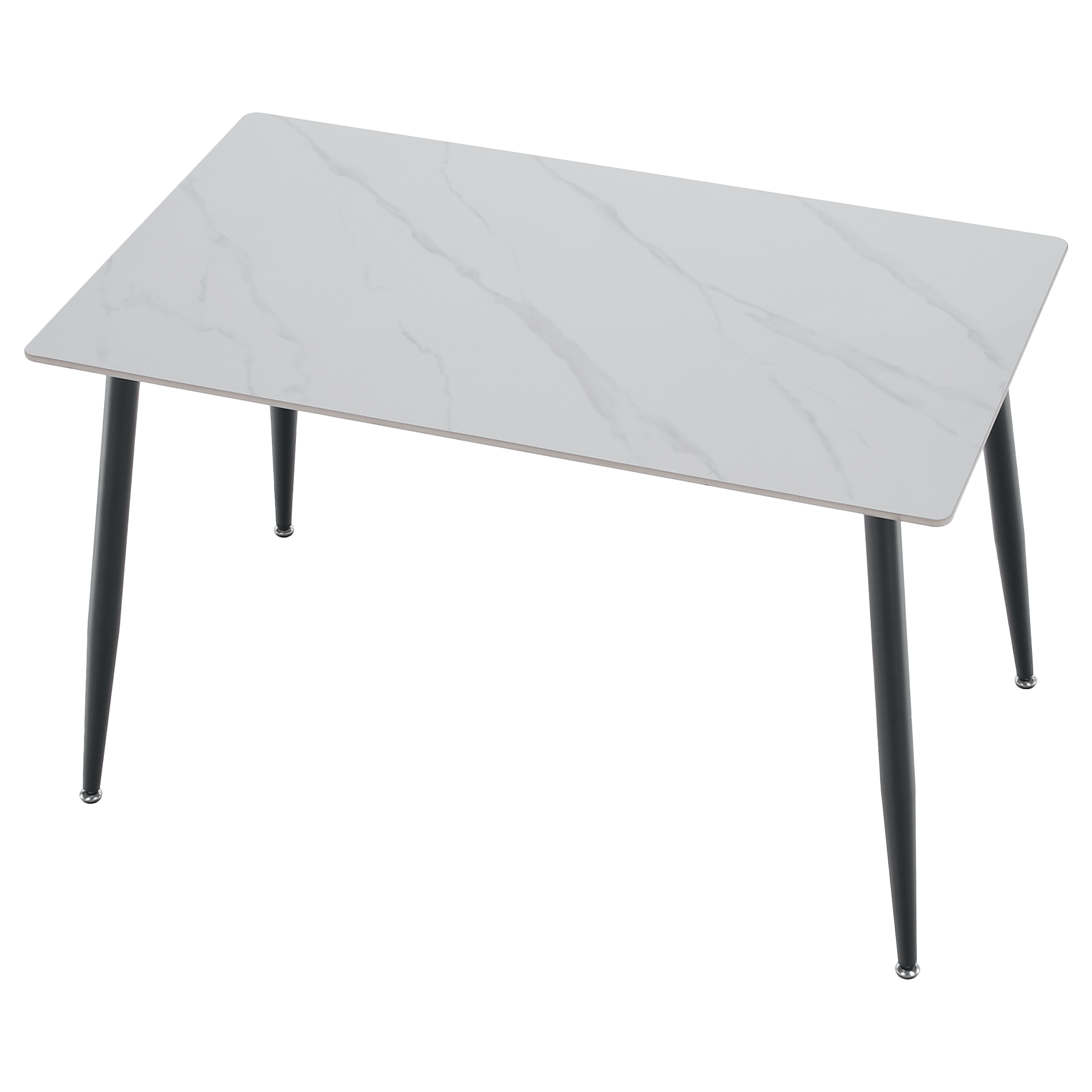 Étkezőasztal, fehér márvány/fekete, 121x71 cm, FLORENC TYP 1 Étkezőasztal, fehér márvány/fekete, 121x71 cm, FLORENC TYP 1