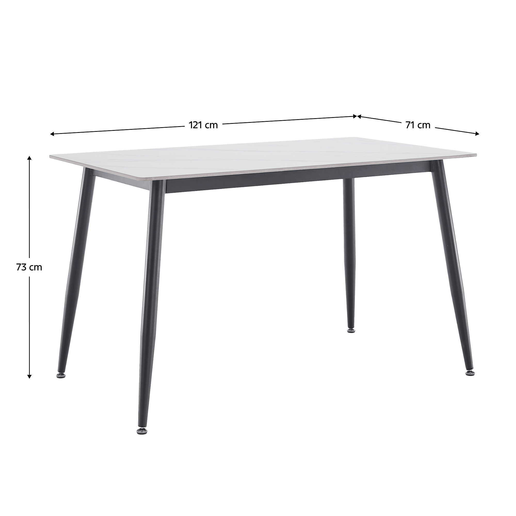 Étkezőasztal, fehér márvány/fekete, 121x71 cm, FLORENC TYP 1 Étkezőasztal, fehér márvány/fekete, 121x71 cm, FLORENC TYP 1