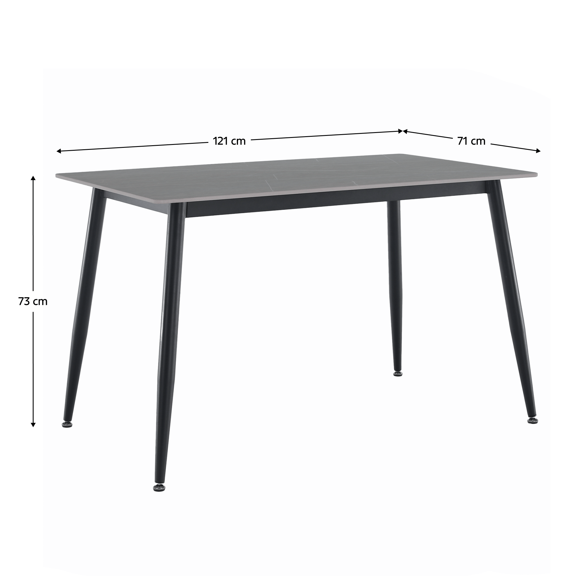 Étkezőasztal, szürke/fekete, 121x71 cm, FLORENC TYP 1 Étkezőasztal, szürke/fekete, 121x71 cm, FLORENC TYP 1