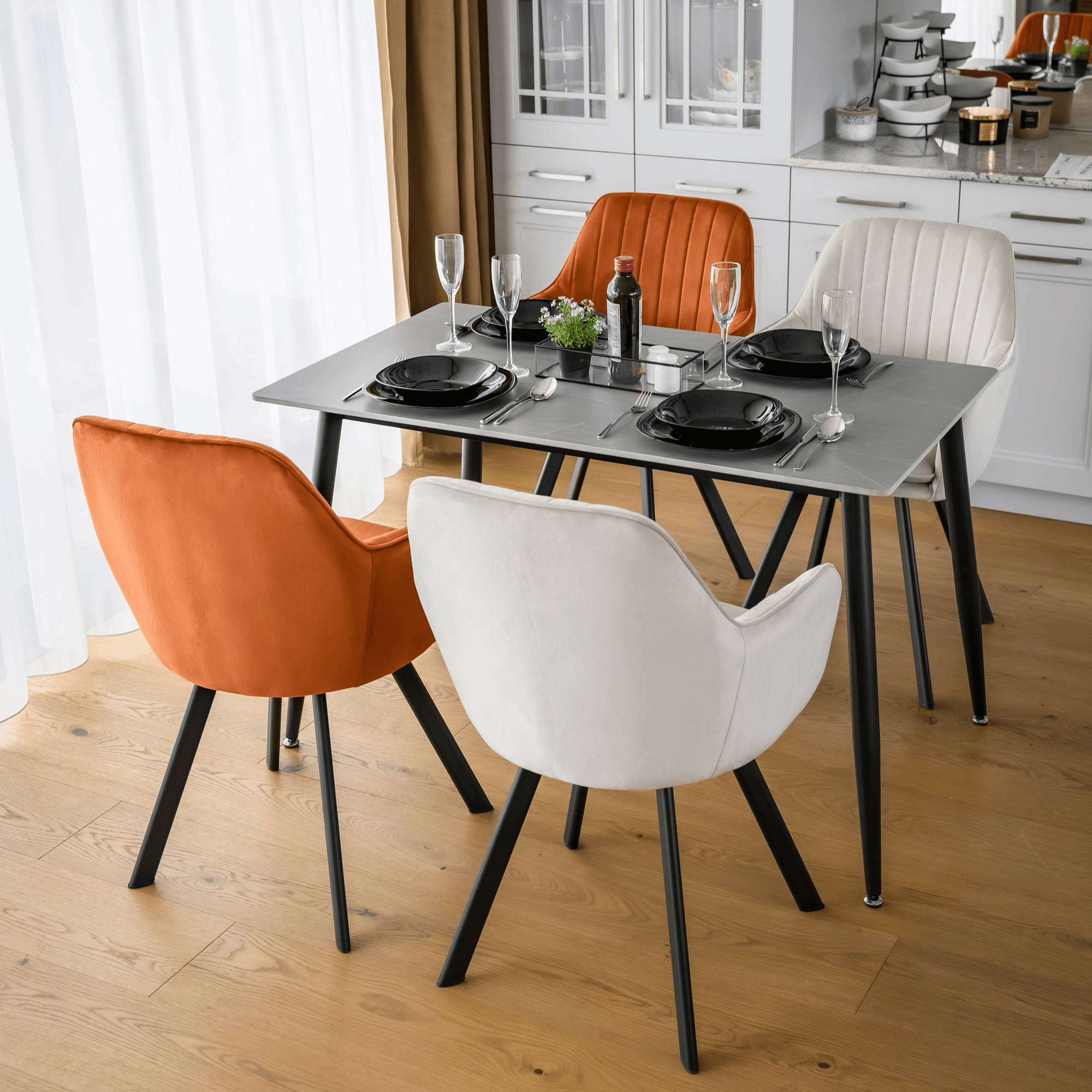 Étkezőasztal, szürke/fekete, 121x71 cm, FLORENC TYP 1 Étkezőasztal, szürke/fekete, 121x71 cm, FLORENC TYP 1