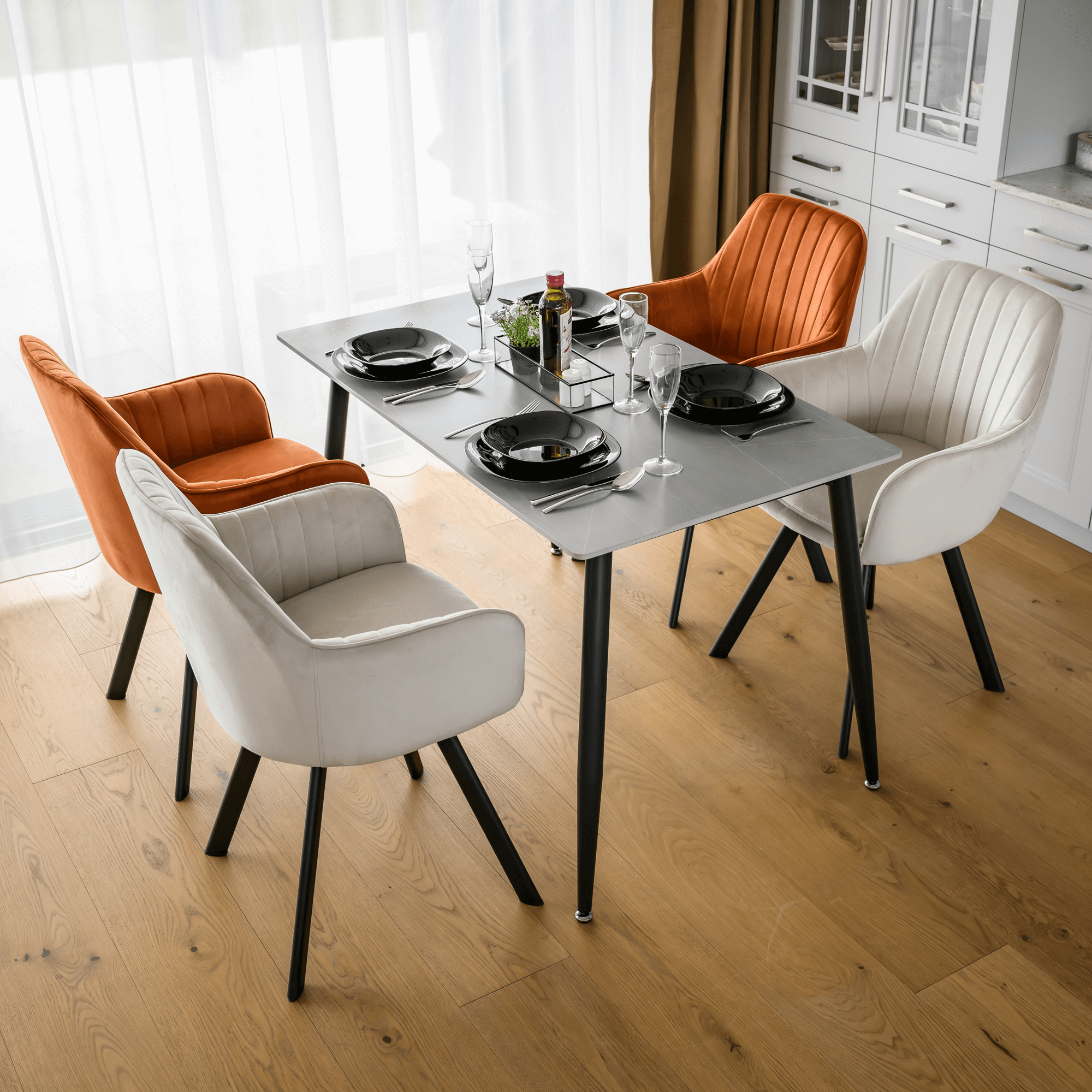 Étkezőasztal, szürke/fekete, 121x71 cm, FLORENC TYP 1 Étkezőasztal, szürke/fekete, 121x71 cm, FLORENC TYP 1