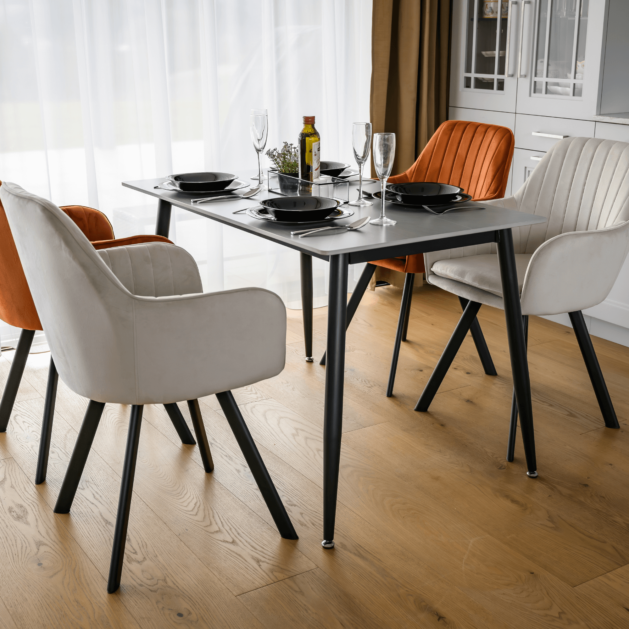 Étkezőasztal, szürke/fekete, 121x71 cm, FLORENC TYP 1 Étkezőasztal, szürke/fekete, 121x71 cm, FLORENC TYP 1