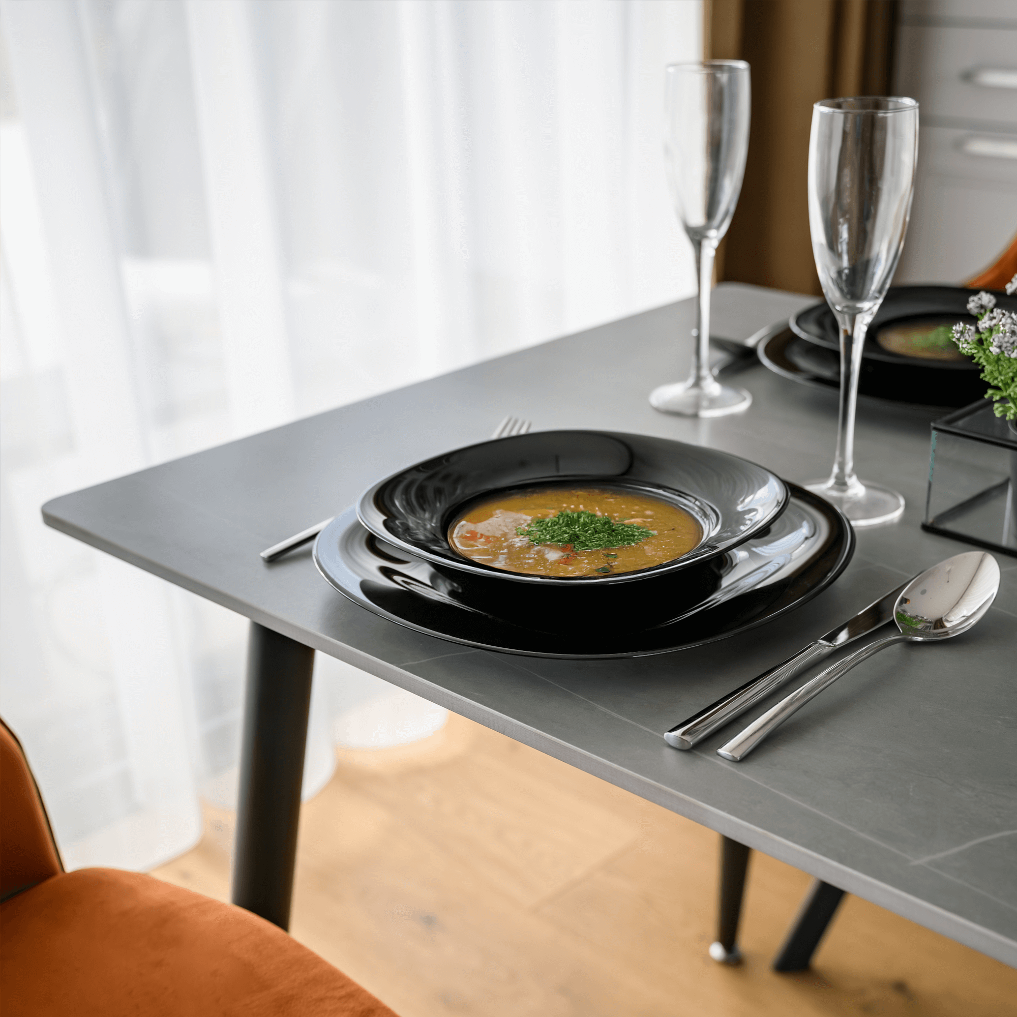 Étkezőasztal, szürke/fekete, 121x71 cm, FLORENC TYP 1 Étkezőasztal, szürke/fekete, 121x71 cm, FLORENC TYP 1