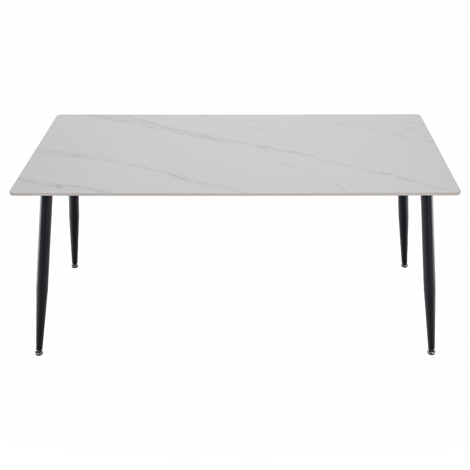 Étkezőasztal, fehér márvány/fekete, 160x80 cm, FLORENC TYP 2 Étkezőasztal, fehér márvány/fekete, 160x80 cm, FLORENC TYP 2