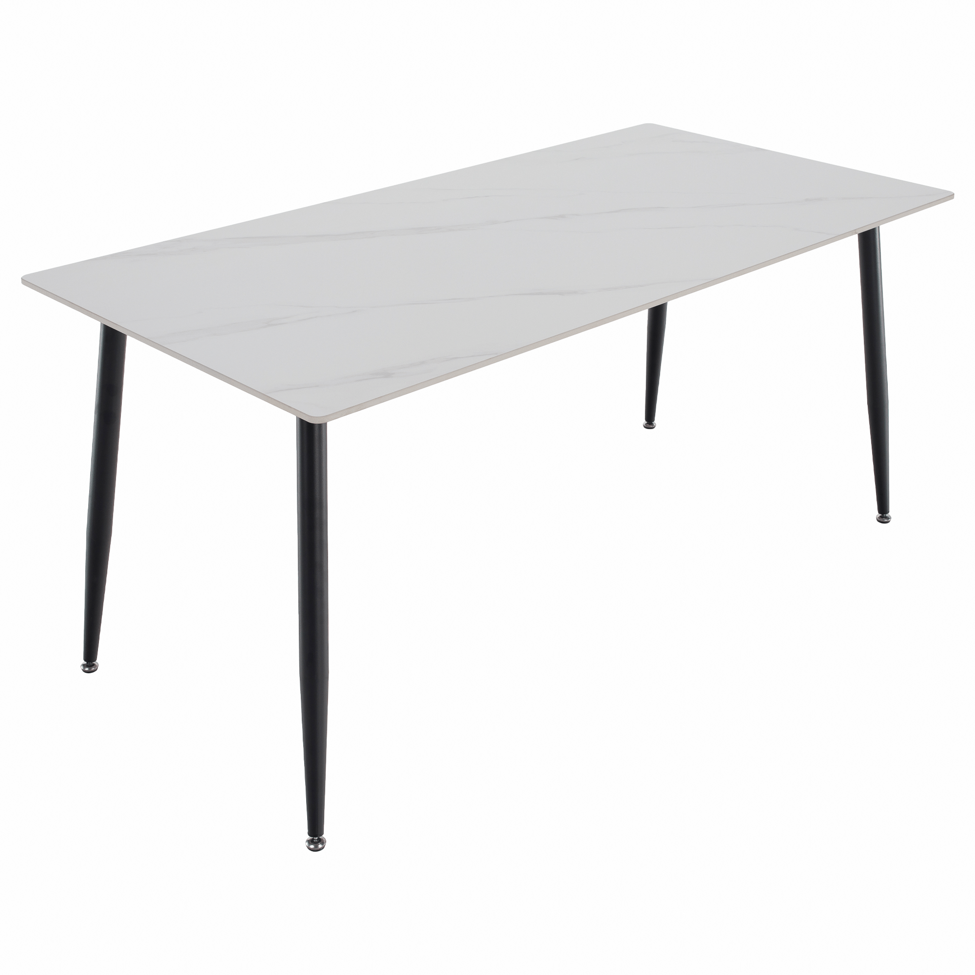 Étkezőasztal, fehér márvány/fekete, 160x80 cm, FLORENC TYP 2 Étkezőasztal, fehér márvány/fekete, 160x80 cm, FLORENC TYP 2