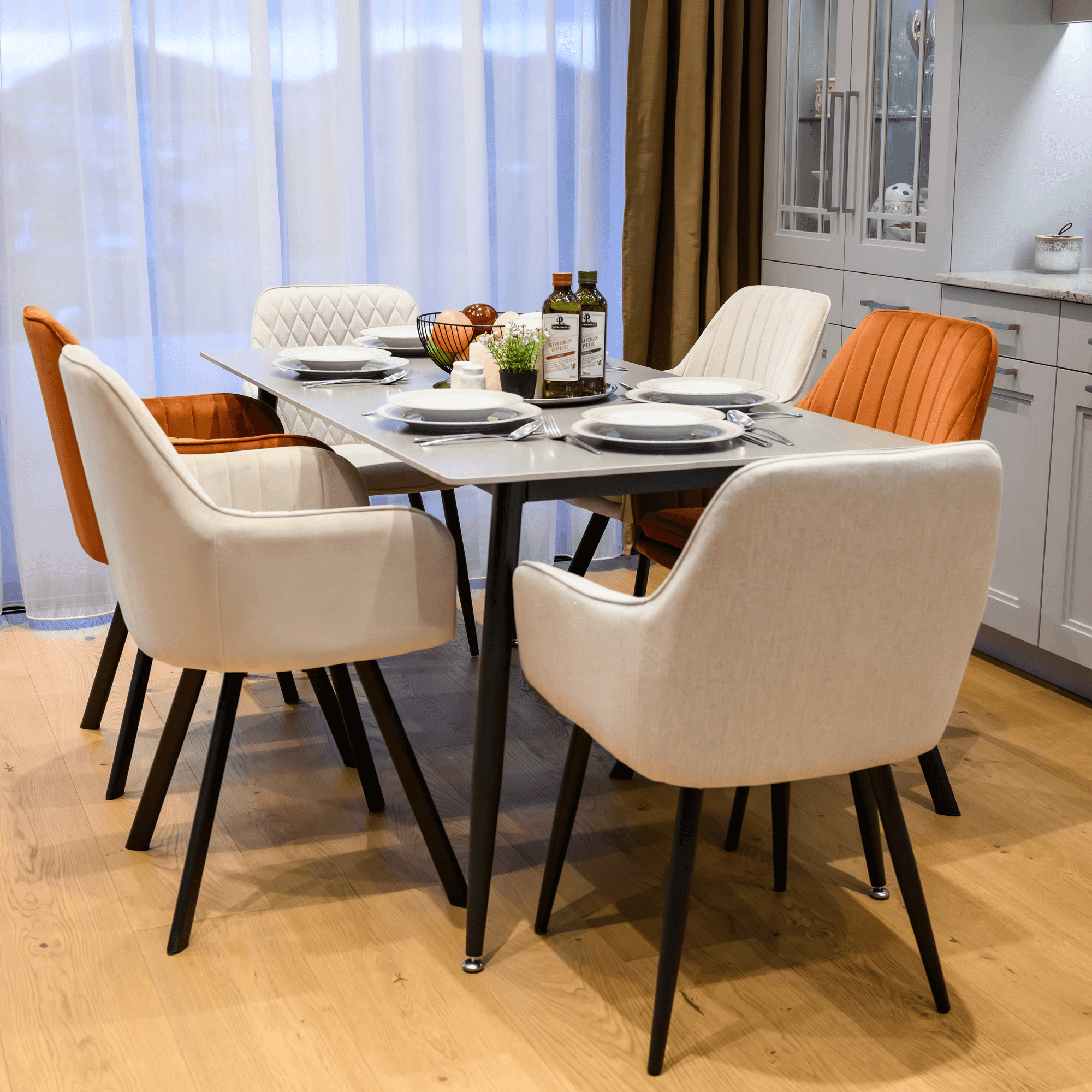 Étkezőasztal, szürke márvány/fekete, 160x80 cm, FLORENC TYP 2 Étkezőasztal, szürke márvány/fekete, 160x80 cm, FLORENC TYP 2