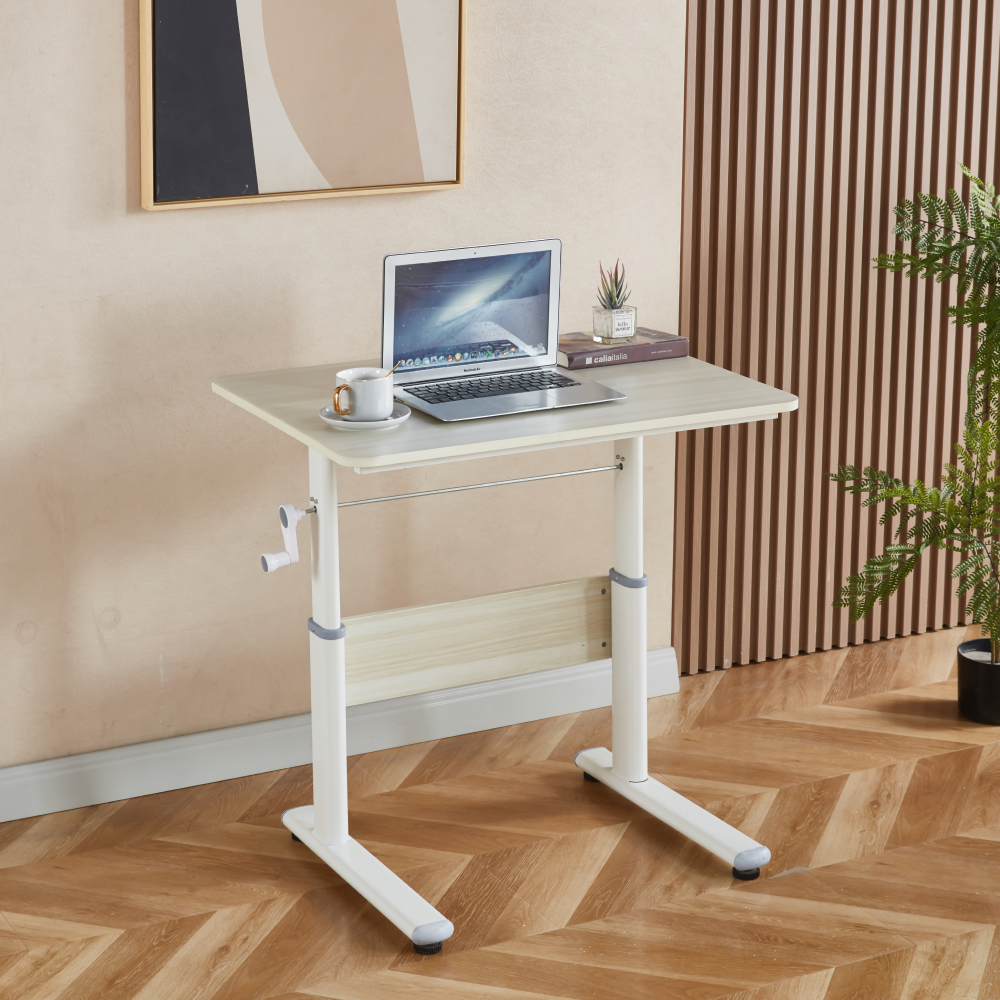 Növekvő íróasztal, tölgy/fehér, KASIOS