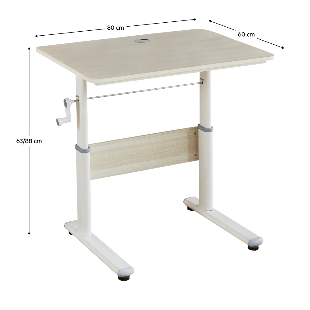 Növekvő íróasztal, tölgy/fehér, KASIOS