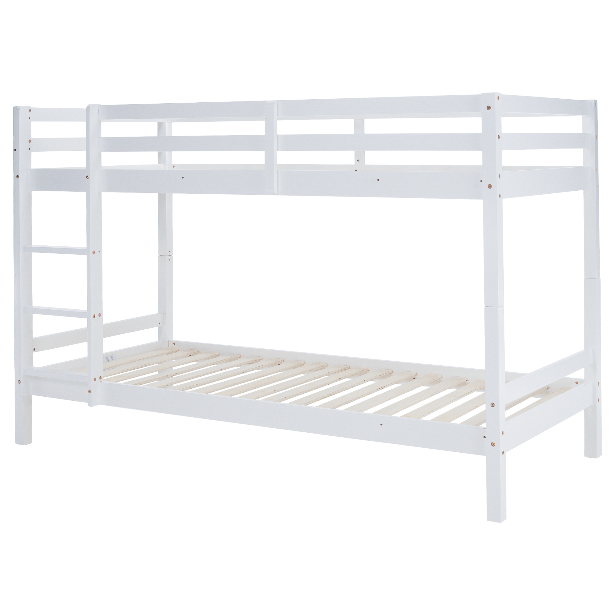 Poschodová posteľ, 90x200, masívne drevo, biela, INEZA