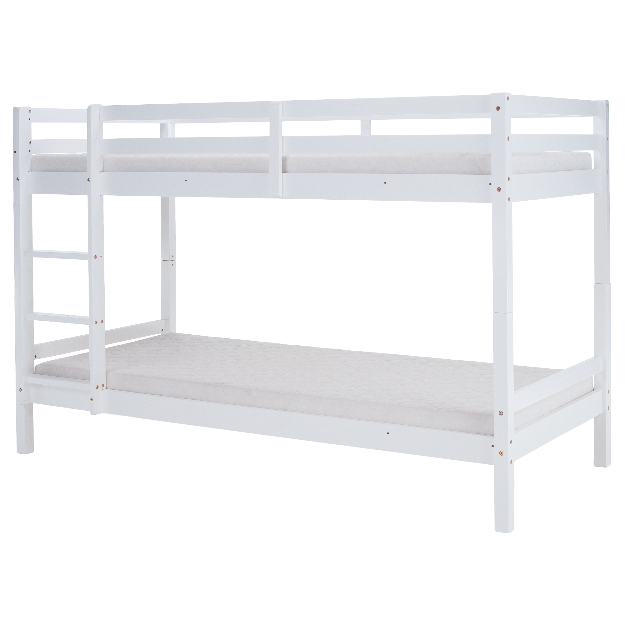 Poschodová posteľ, 90x200, masívne drevo, biela, INEZA