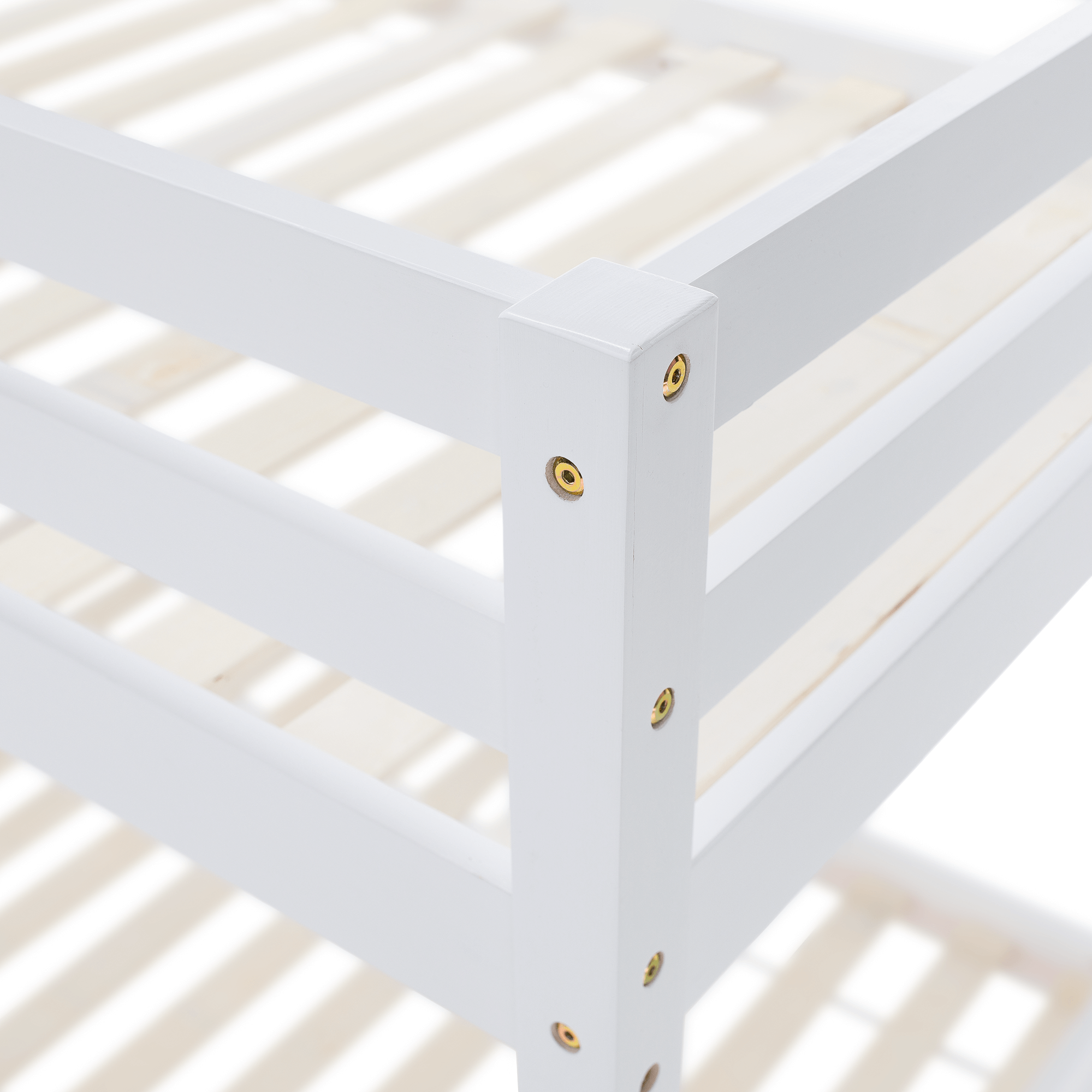 Poschodová posteľ, 90x200, masívne drevo, biela, INEZA