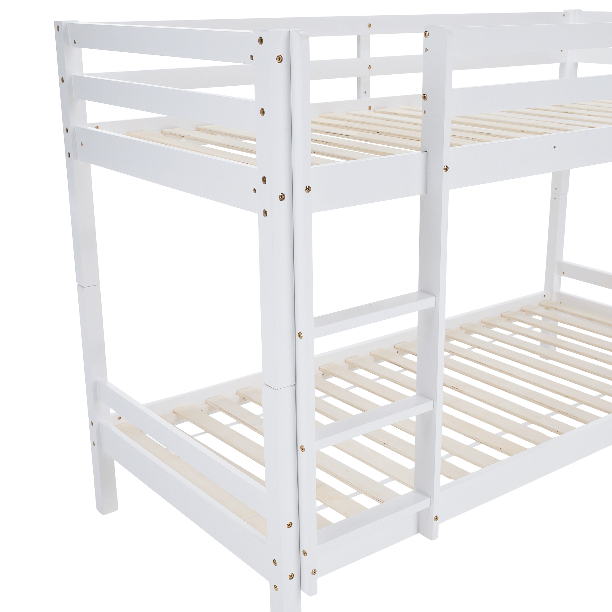 Poschodová posteľ, 90x200, masívne drevo, biela, INEZA