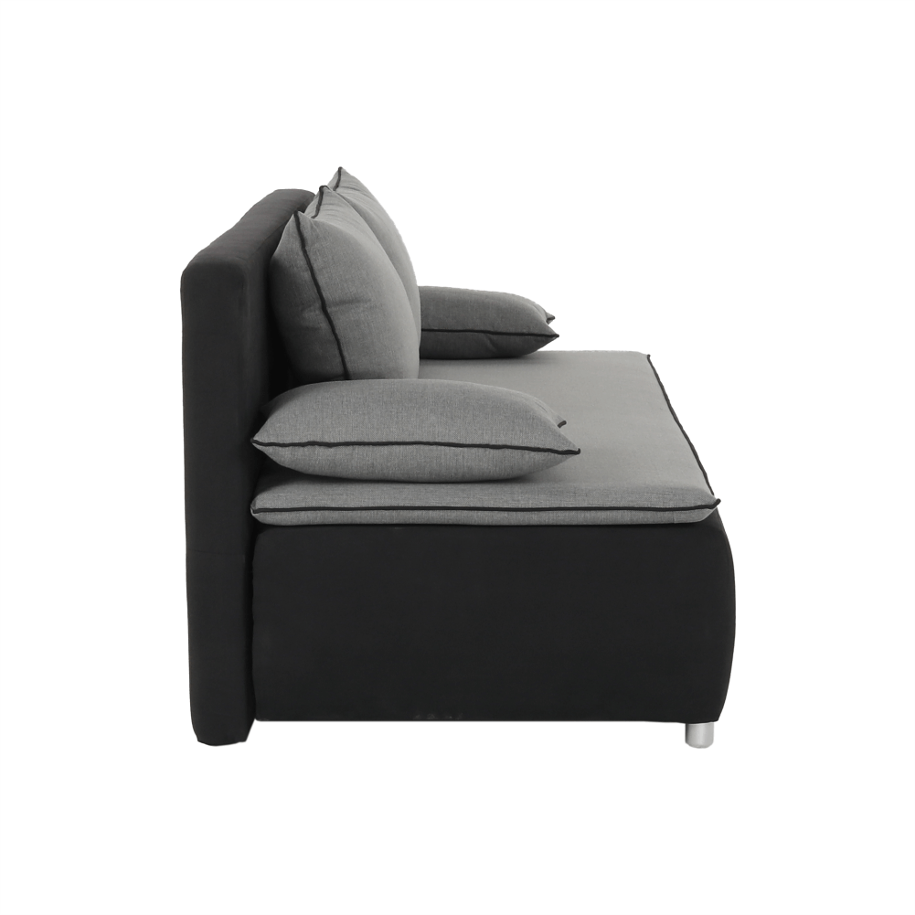 Canapea extensibilă, negru/gri, NOAH