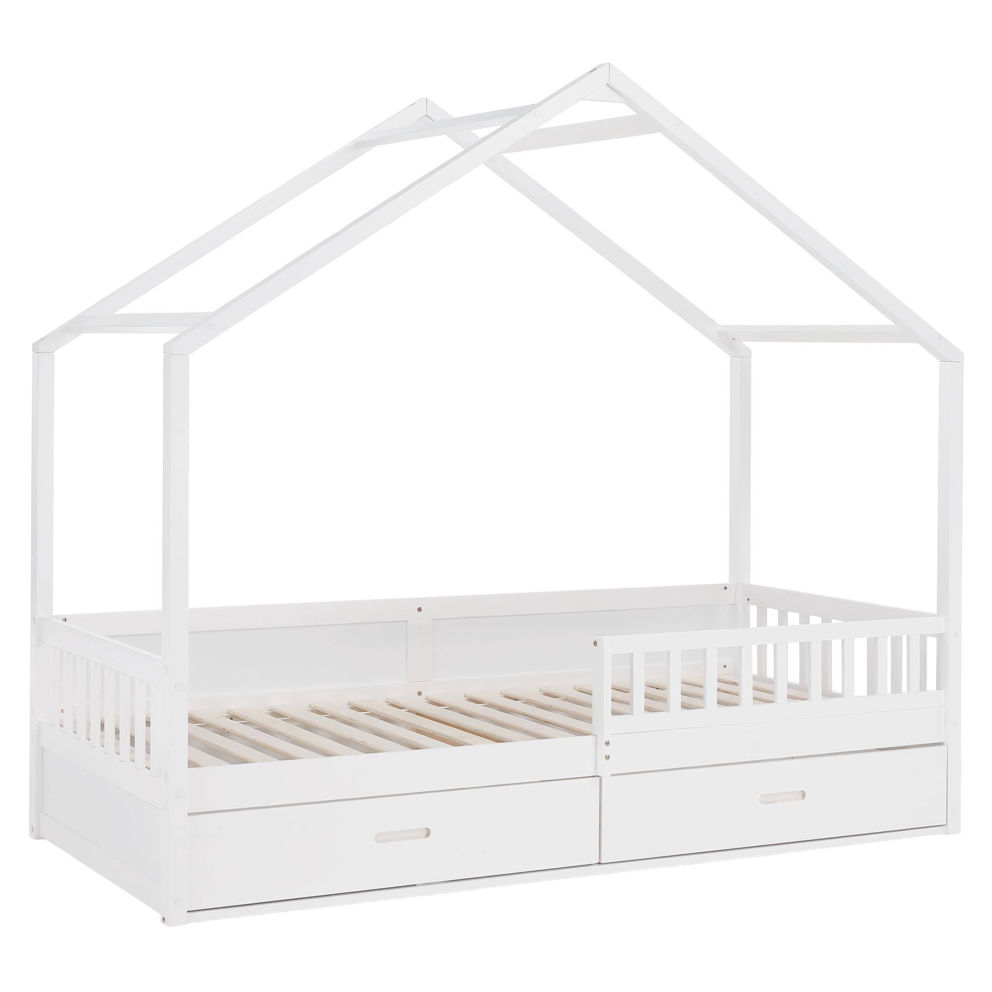 Montessori ágy, 90x200, fehér, tömör, BIANKA